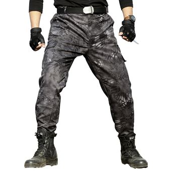 Pantalones militares negros de pitón de combate ejército Cargo pantalones de alta calidad de trabajo Harem pantalón para hombre táctico hombre pantalón de chándal Homme pantalones de chándal XYX #3 