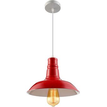 Retro lámpara colgante Industria lámpara de techo metal E27 Rojo 