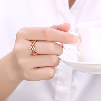 Moda geométrica Gran Apertura del anillo de dedo para muchachas de las mujeres del regalo de boda del partido 