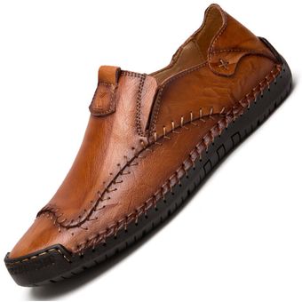 Hombres Tamaño grande 48 Set Mocasines Zapatos de conducción cómodos Calzado Oxford Marrón 