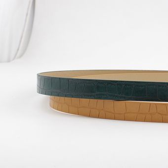 Cinturón de cuero verde y negro para mujer cinturón femenino a la m 