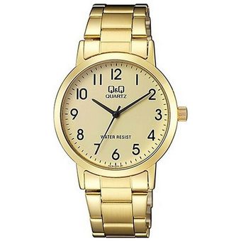 Oferta Reloj de moda para mujer negro y dorado esfera negra Q&Q