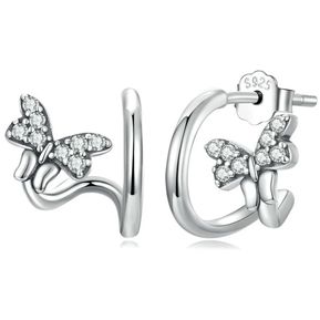 Anillo Ajustable Para Niña Mariposa Con Circones Plata 925