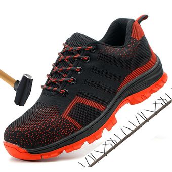 Zapatos de seguridad con punta de acero transpirables para hombre y mujer botas de trabajo antideslizantes de acero a prueba de perforaciones 