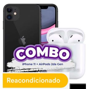 COMBO DE iPhone+AirPods *Apple iPhone 11 64GB COLOR NEGRO+ A...