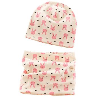 gorra de dos piezas Conjunto de 2 sombreros de punto de algodón para niño y niña pañuelo de Color liso niño y niña sombreros para conjunto de 2 