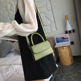 #17x12x7.5cm bolsos de noche de diseñador bolsos de mensajero de piel bandolera pequeña de PU de Color sólido Bolso cruzado con diseño de cocodrilo para mujer 