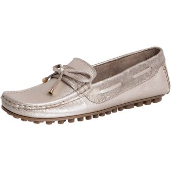 Zapatos Tipo Mocas n Para Mujer Dorado Comfort Plus 198347 Linio