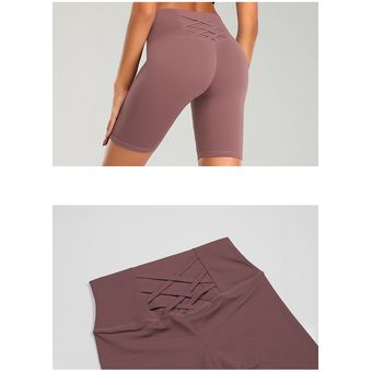 #A-Grey Pantalones cortos elásticos de yoga para mujer,cintura alta,sin costuras,con realce,para deporte,correr,fitness,ropa de gimnasio 