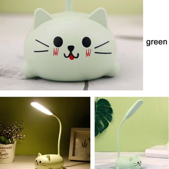 Lámpara de mesa dibujos animados lindo mascota gato noche luz USB recargable LED mesa de mesa 