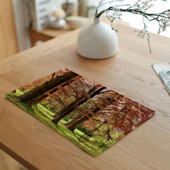 Diseño de bosque soleado y fresco mantel decorativo para cocina mantel de hoja de arce para mesa mantel de boda mantel mantel cubertería 