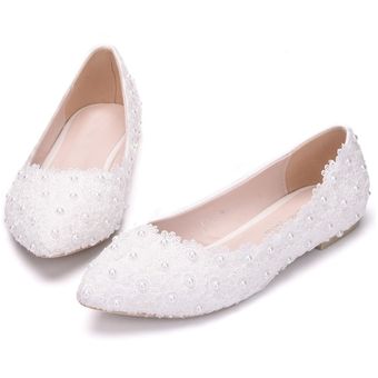 Envío Gratis Mejor Precio de encaje blanco de zapatos de novia zapat 