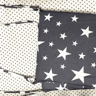 Cama de bebé de diseño de estrellas nórdicas almohadas cuna de una pieza parachoques gruesos cojín Protector de cuna decoración de habitación de recién nacidos 190cm 