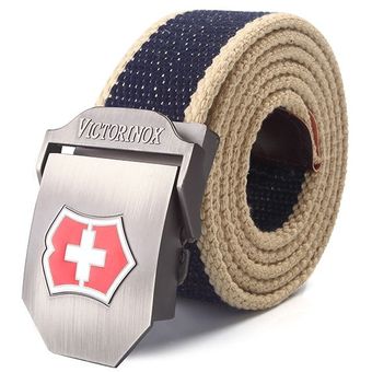 Bokadiao Menwomen Military Canvas Belt Metal Buckle Jeans 
