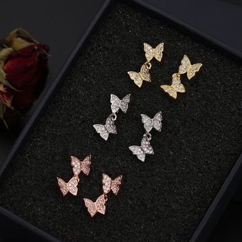 Nuevos Aretes Coreanos En Forma De Mariposa Plateados Y Para 