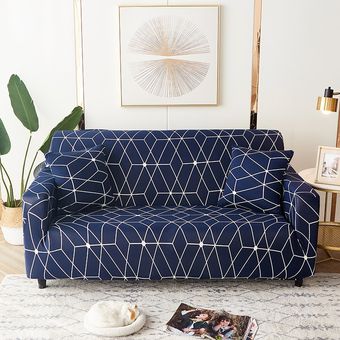 Fundas de sofá elásticas con estampado Floral a cuadros para sala de estar,Protector de sofá elástico antipolvo,1234 asientos #Color 12 