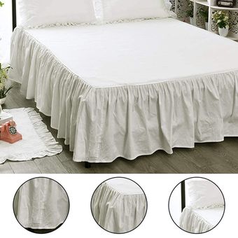 Falda de algodón de la cama colcha antigua estilo antideslizante antideslizante a prueba de polvo falda lavada 