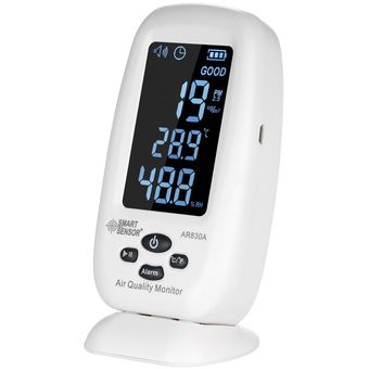 SMART SENSOR Monitor digital de calidad del aire 5 en 1 con temperatura aire PM2.5 humedad 
