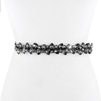 Cinturones con cristal a la moda para Mujer cinturón elástico negro 