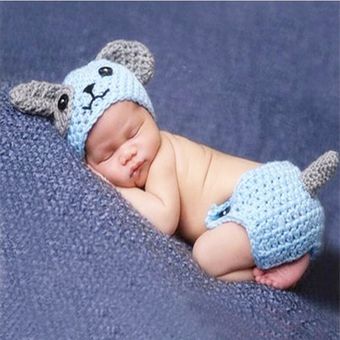 Bebé sombrero de accesorios de fotografía recién nacido niñas gorro tejido Crochet gorro oso traje para foto accesorios sombreros 0 6M 