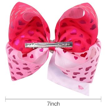 CN-lazos de Jojo de San Valentín de 7 \para niña con Clips accesorios para el cabello lazos de pelo con corazón grande para niña Jojo Siwa regalo de San Valentín lazo 