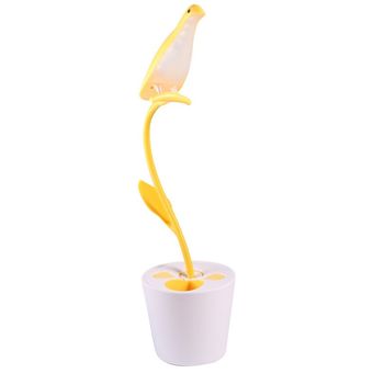 Lámpara de escritorio de luz de lectura flexible de pájaro 13led con soporte de la pluma 