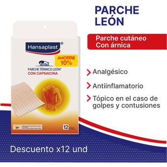 Parche Térmico Leon Hansaplast 12x18 cm caja x 12 und Ahorre 10%