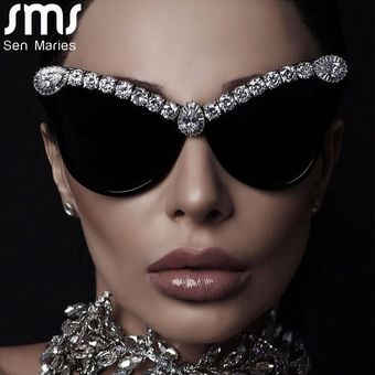 Gafas de sol de diamante de ojo de gato modelos femeninosmujer 