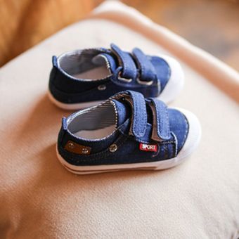 Zapatos de lona para niños unisex con suela de goma y cinta de nylon y decoraciones de remaches 