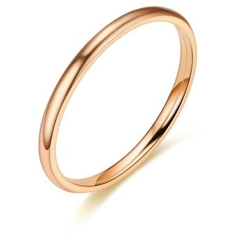 Shouman 2 Mm De Rosa Delgada Oro Antialérgico Anillo De De Shouman 2 Mm De Rosa Delgada Oro Antialérgico Anillo De De