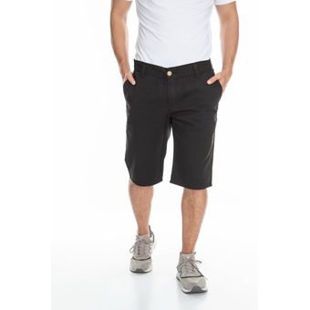 Bermuda Casual Con Bordado Para Hombre Negra