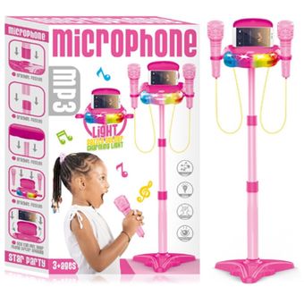 Micrófono Karaoke Multifunción Para Niña Doble Micrófono