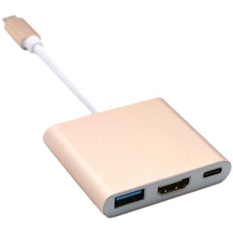 USB C Tipo C USB 3.1 Hub USB-C a USB 3.0 Hembra  HDMI  Tipo C Cargad 