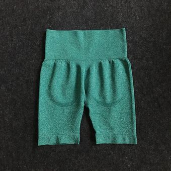 #Green pantalones cortos deportivos sin costuras para mujer,mallas ajustadas de cintura alta para 