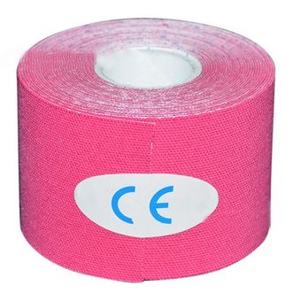 #Pink vendaje de soporte para Fitness Cinta de kinesiología para alivio del dolor muscular 