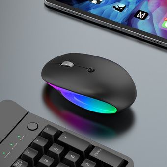 ratón inalámbrico recargable con Bluetooth,Mouse ergonómico RGB para juegos,ordenador,portátil,iPad,tallado hueco,2,4g 