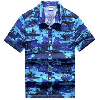 #105 blue 26 colores de moda de verano para hombre Camisas hawaiana 