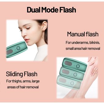 999999 Flashes IPL Remoción de cabello 2 en 1 Pantalla láser permanente Pantalla LCD Photoepilador del cuerpo del hogar con 5 niveles de ajuste-Green-EU Plug 