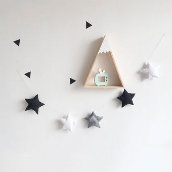 Decoración nórdica para habitación de bebé guirnaldas de luna y estrella para dormitorio de niña accesorios para fotos adornos colgantes de pared hechos a mano 