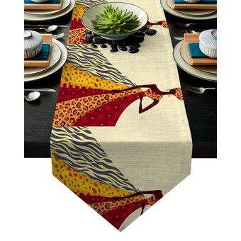 Mantel de mesa con bandera de decoración de fiesta casera para mujer 