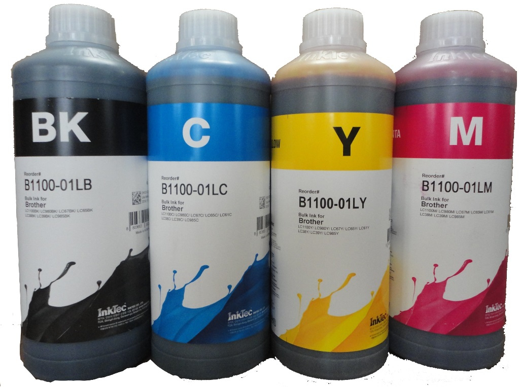 Kit 4 Litros Tinta Dye InkTec Compatible Brother T300 T500 T700