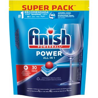 Detergente Lavavajillas Tabletas Finish Power 3 x 30 Unid