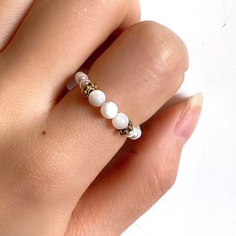 Anillo De Boda De Piedra Natural Multicolor Anillo De Perlas Anillo De Boda De Piedra Natural Multicolor Anillo De Perlas