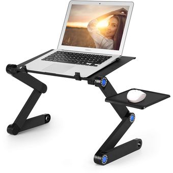 Mesa para ordenador portátil, ajustable 360 grados, ventilador, alumin