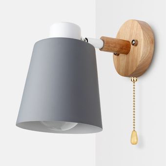 Lámpara de pared de madera de estilo nórdico candelabro moderno para 