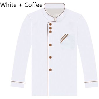 Chaqueta de Chef de manga larga unisex abrigo uniforme de servicio de cocina de hotel ropa de trabajo ropa de pareja 