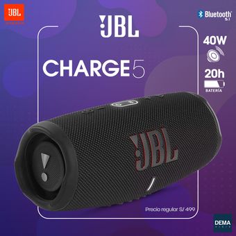 Altavoz Bluetooth JBL Charge 5 40W Negro 