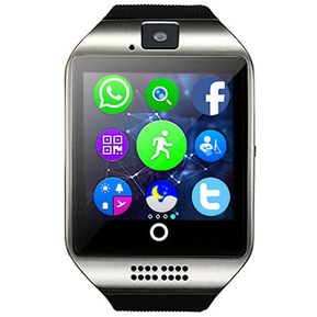 Q18 MTK6261D Reloj Inteligente W / Incorporado En Facebook WhatsApp-plata