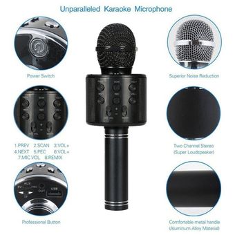 Handheld de Bluetooth del micrófono KTV del Karaoke del micrófono con altavoz 