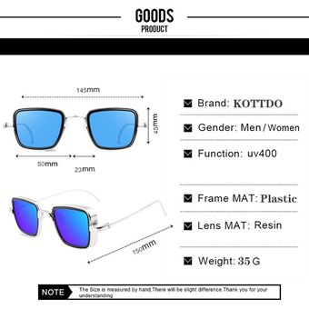Gafas De Sol Cuadradas De Metal Para Hombre Y Mujer Anteojos De sunglasses 